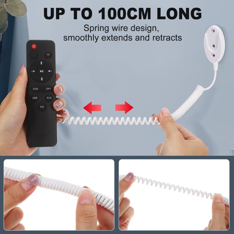 SUPVOX Retractable Remote Control Tether with Adhesive Holder - Magnetic Remote Control Holder, Theft Security Spring Cable for Tv Remotes and Other Small Devices - Image 2